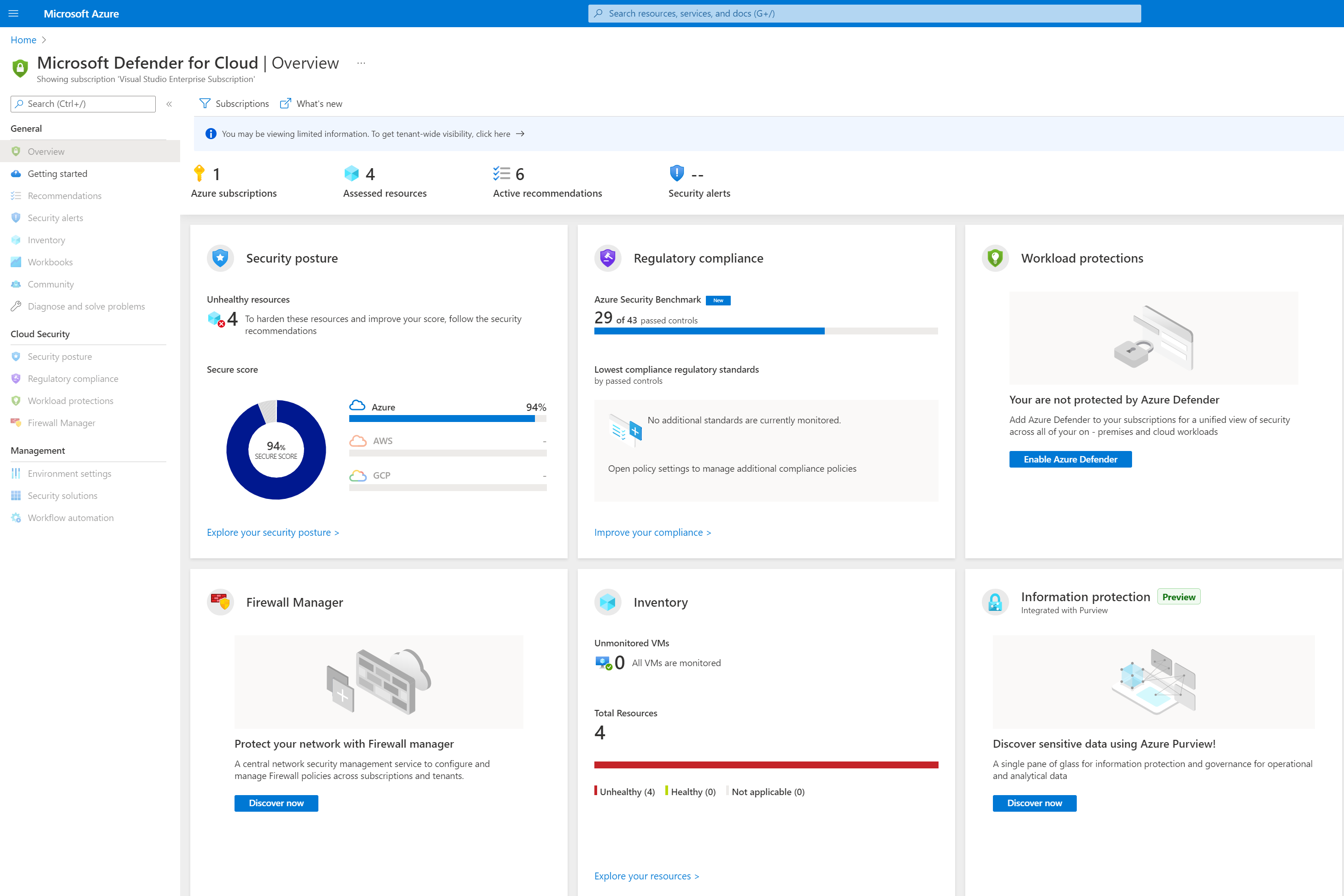 Defender for Cloud without enhanced security features